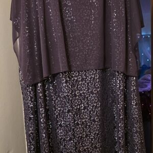 Catherines Deep Purple Metallic Dress Size 36W